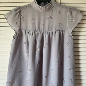 a new day Lilac Floral Ruffle Neck Cap Sleeve Dress